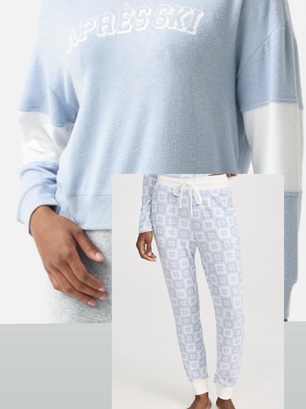 Light Blue Apres Ski Cozy Lounge Set - Top & Knit Joggers z supply